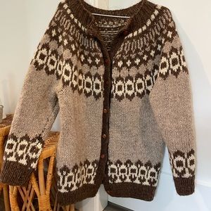 Cowichan-Style Vintage Wool Sweater
